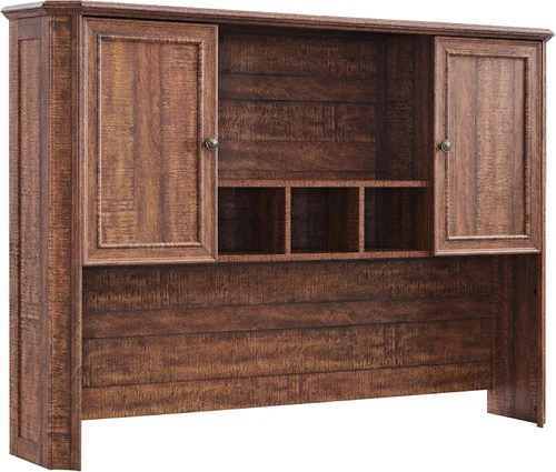 Miniatura 12 de T4TREAM - Escritorio ejecutivo de 59" estilo granja con estante superior, escritorio de madera para oficina en casa, con bandeja para teclado