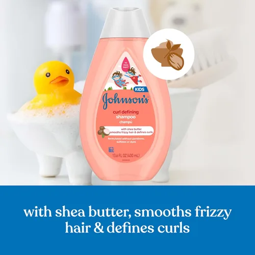 Miniatura 4 de Johnson's - Champú definidor de rizos para niños con manteca de karité, limpia, suaviza el encrespamiento y define ondas y rizos durante 24 horas