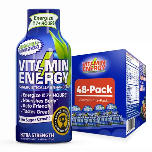 Miniatura 28 de Vitamin Energy Immune+ Extra Strength Energy Shot Army Orange 10 unidades, 260 mg de cafeína natural, vitaminas B, citicolina, té verde, apoyo