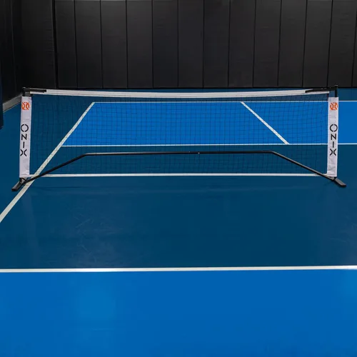 Miniatura 10 de ONIX Pickleball 2 en 1 Juego de red portátil de tamaño reglamentario y red de práctica incluye estuche de transporte con ruedas