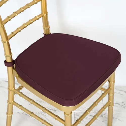 Miniatura 17 de Efavormart Cojín de 2" de espesor para silla Chiavari en negro, cojín de asiento de espuma con efecto memoria con lazos y funda extraíble