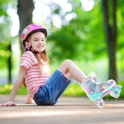 Miniatura 7 de Patines ajustables para niñas, todas las ruedas, zapatos de patinaje luminosos con luz para niños