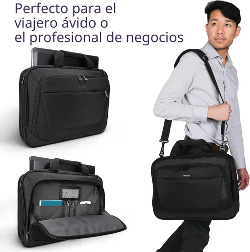 Miniatura 3 de Targus CityLite Maletín para portátil con bandolera y mensajero para laptop de 15.6 pulgadas, Negro (TBT053US)