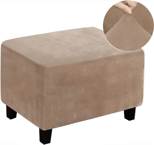 Miniatura 31 de Eco-Ancheng Funda elástica para silla, funda otomana rectangular de almacenamiento, funda otomana para reposapiés, fundas otomanas para taburete