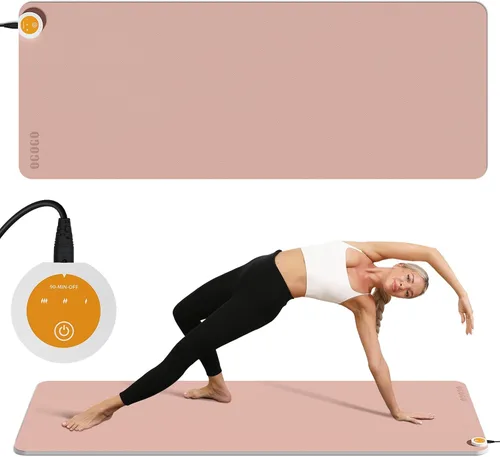Esterilla de yoga con calefacción, almohadilla de yoga cálida, alfombrilla de fitness más cómoda en invierno, yoga y meditación