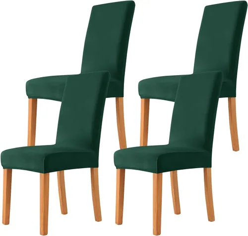 Miniatura 35 de Velvet Chair Covers Beige Gray, Stretch Dining Room Chair Covers 2 Pack, Super Fit Dining Chairs Slipcovers Spandex Washable Kitchen Parson Chair