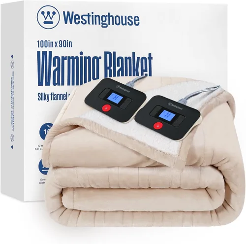 Miniatura 41 de Manta eléctrica con calefacción Westinghouse, manta eléctrica con 6 niveles de calefacción y configuración de tiempo de 2-10 horas, manta eléctrica