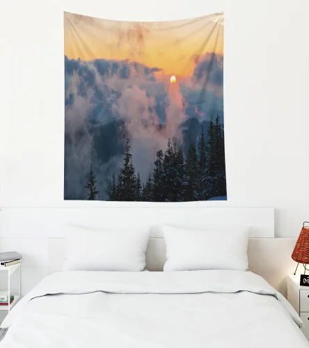 Miniatura 34 de Crannel Tapiz de invierno para colgar en la pared, sombrero de mago psicodélico para barba, tapiz mágico de calavera de humo de 50 x 60 pulgadas