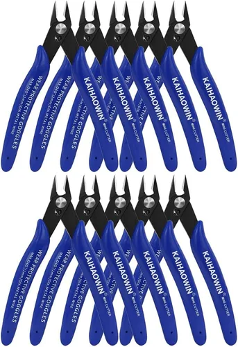 KAIHAOWIN - Cortadores de alambre pequeños, 10 unidades, cortadores de alambre de 170, alicates de corte limpio, alicates de corte lateral, alicates