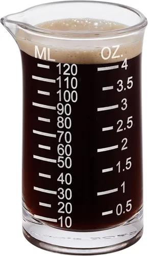 Miniatura 12 de Ackers - Vaso medidor de vidrio de 4 onzas, vaso de chupito de borosilicato con boquilla en forma de V (paquete de 2)