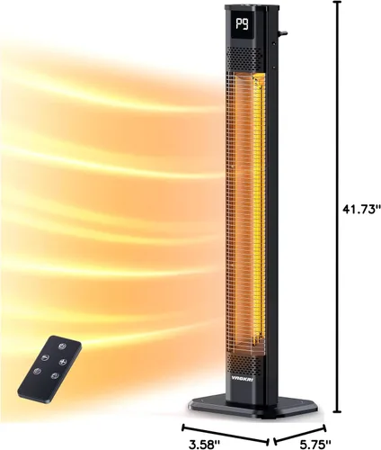 Miniatura 9 de VAGKRI Calentadores al Aire Libre, Calentadores de Carbono Infrarrojos para Patio con Control Remoto de 1s, 9 Niveles de Calor, Temporizador de 24H
