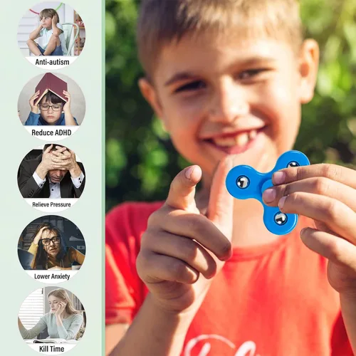 Miniatura 4 de YOLOPLUS+ 5 piezas Fidget Spinner Juguetes para niños, tamaño mini, juguetes de mano para aliviar la ansiedad y el estrés, regalos de cumpleaños
