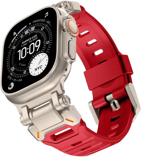 Miniatura 33 de KADES Correa deportiva resistente de TPU para Apple Watch Ultra 3/2/1 de 1.929 in, conectores metálicos para Apple Watch Series 11/10/SE3 de 1.81