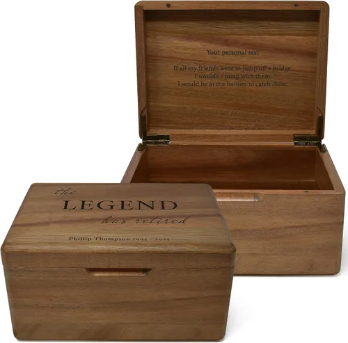 Miniatura 78 de Caja de madera grabada personalizada grande – Caja de recuerdo de madera de acacia con mensaje oculto personalizado, cajas de memoria de nogal