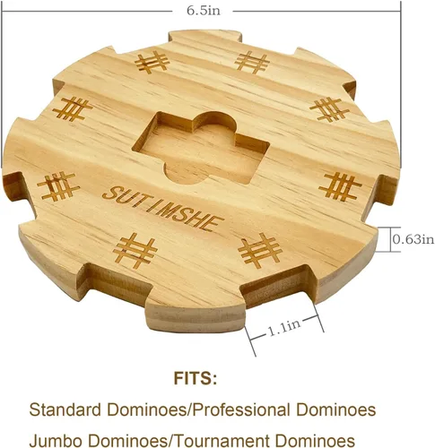 Miniatura 4 de SUTIMSHE Centro de mesa de madera para juego de dominó de tren mexicano con fondo de fieltro (hasta 8 jugadores), accesorios de dominó hechos
