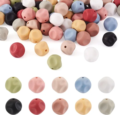 Miniatura 10 de Craftdady 20 cuentas de números de silicona de 0.531 in, números blancos y negros, 0-9, cuentas focales redondas para bolígrafos, manualidades