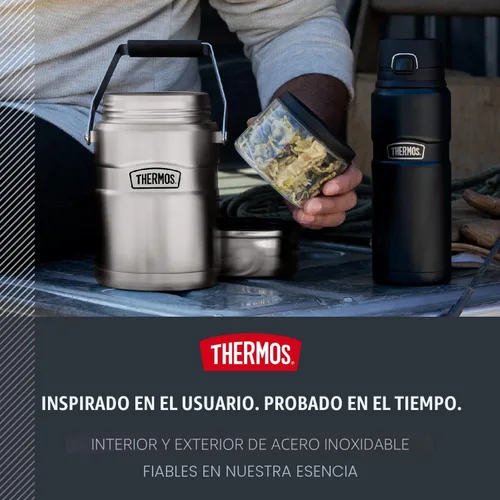 Miniatura 4 de THERMOS Stainless King Tarro de alimentos aislado al vacío con 2 insertos de contenedor de almacenamiento, 47 onzas, acero inoxidable mate Mate