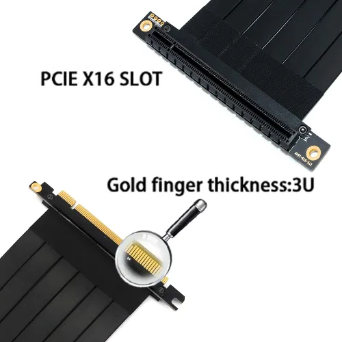 Miniatura 5 de PCI-E Cable de extensión pci Cable de extensión 16x pcie Riser (pcie Extender 90 grados 7.9 in)pcie Riser Cable