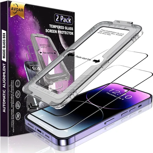 Miniatura 12 de Paquete de 2 protectores de pantalla de privacidad para iPhone 13 Pro Max /14 Plus [kit de alineación automática] vidrio templado, protección