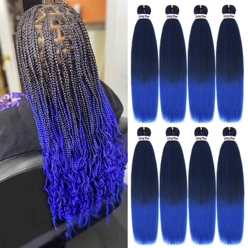 Liang Dian Cabello estirado para hacer trenzas, de 12 pulgadas, 8 paquetes, para sellar en agua caliente, cabello sintético para hacer trenzas con