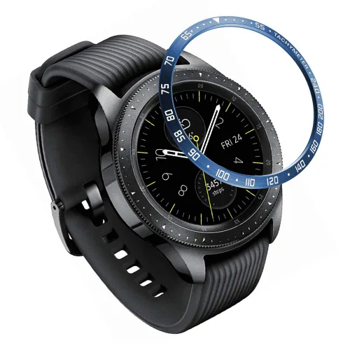 Miniatura 25 de AISPORTS Anillo de bisel compatible con Samsung Galaxy Watch 1.811 in bisel Loop cubierta adhesiva anti arañazos acero inoxidable bisel de metal