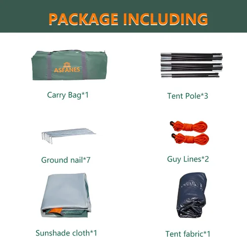 Miniatura 8 de ASFANES Tiendas de campaña para 2-12 personas, impermeables, para mochileros, doble capa, perfectas para picnics, pesca y camping en el patio
