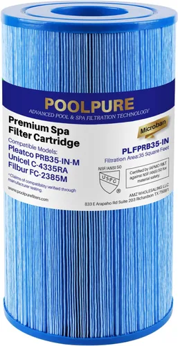 POOLPURE Filtro antimicrobiano para spa que reemplaza a Pleatco PRB35-IN-M, Unicel C-4335RA, Guardian 409-219, Filbur FC-2385M, 03FIL1300, 17-2482,