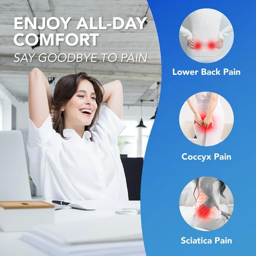 Miniatura 4 de Lofty Aim Cojín de asiento de coche, cómodos cojines de espuma viscoelástica para conducir (negro)