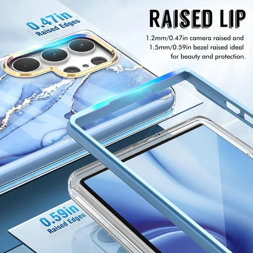 Miniatura 4 de Funda para Samsung Galaxy S23 Ultra con parachoques [sin protector de pantalla] + protector de cámara, TPU a prueba de golpes, protección de 360°