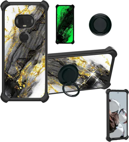 Miniatura 18 de Aroepurt Cricket Ovation 2 - Funda compatible con AT&T Maestro Max (2021) [PC duro + silicona suave] [purpurina dorada + luminosa] JSH-HDL