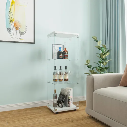 Miniatura 28 de Beauty4U - Vitrina de exhibición de una puerta con vidrio, gabinetes curio negros para sala de estar, dormitorio, oficina, exhibición de colección