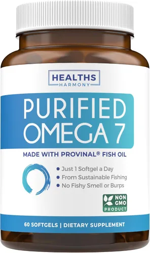 Suplemento Omega 7 para mujeres y hombres - Suplemento de aceite de pescado de ácido palmitoleico de ácido graso de alta potencia y pureza de