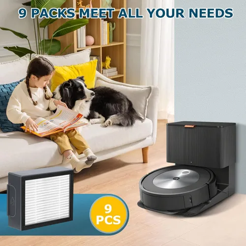 Miniatura 6 de Reemplazo de filtro para iRobot Roomba e, i y j Series i7 i7+/plus i3 i3+ E5 E6 E7 i4 i6 i6+ i8 i8+ partes de aspiradora robot, paquete de 9