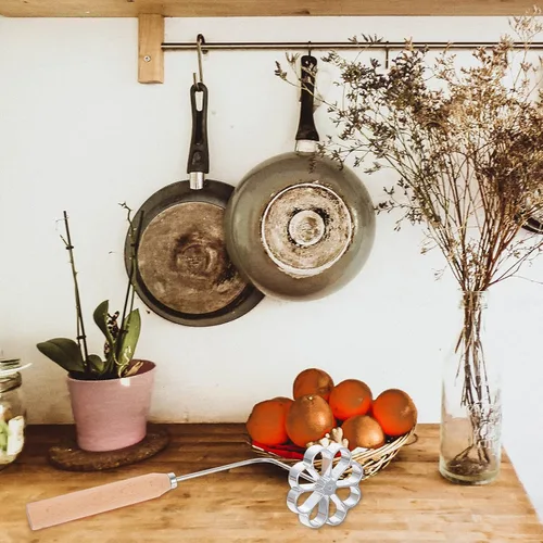 Miniatura 8 de Angoily Molde portátil para aperitivos fritos con 2 flores, waffle, roseta, utensilios de cocina para freír profundamente, zanahoria, pastel