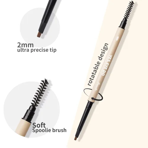 Miniatura 2 de Auburn - Lápiz de cejas rojo automático con cepillo para cabello rojo, lápiz de cejas rojizo ultra delgado para laminación de cejas, resistente al