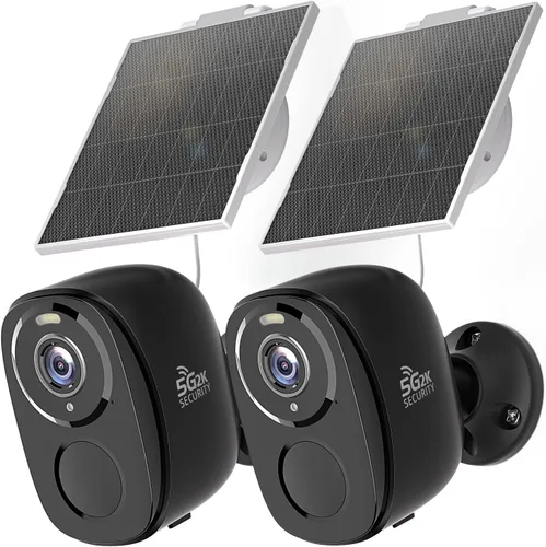 Miniatura 10 de Cámaras de seguridad solar inalámbricas para exteriores 5G/2.4G, cámara de 2K con batería y panel solar, alarma de sirena, visión nocturna a