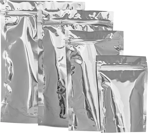 Bolsas de Mylar para almacenamiento de alimentos, 20 bolsas de aluminio sellables con cremallera, buenas para alimentos, frijoles, granos, bolsa