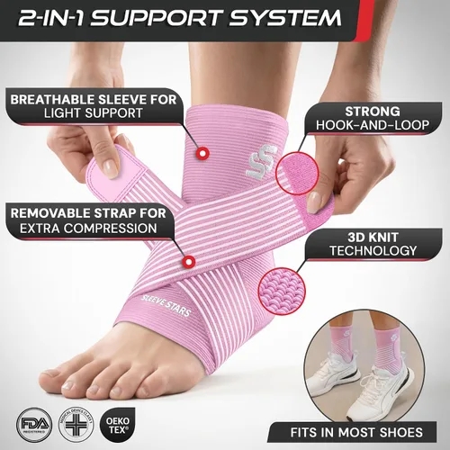 Miniatura 4 de Tobillera Sleeve Stars para mujeres y hombres, tobillera para esguince de tobillo, manga de compresión para alivio de la fascitis plantar, soporte