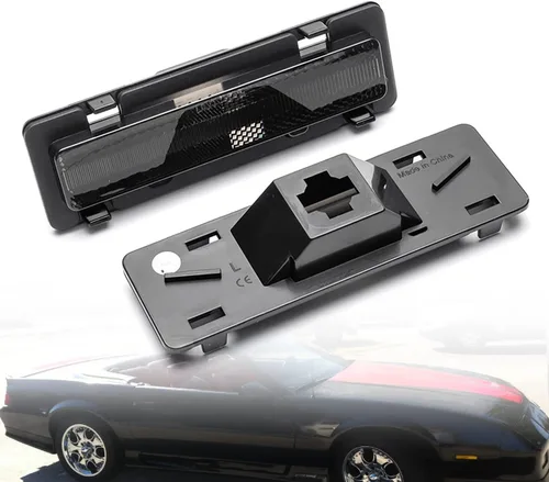 Miniatura 3 de Carcasas de luz de marcador lateral frontal compatibles con Chevy Camaro Euro 82-92 lente ahumada parachoques delantero señal lateral de señal