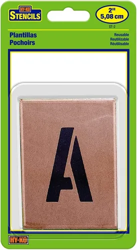 Miniatura 7 de HY-KO Products ST-5 plantillas de números y letras, 5 pulgadas, color marrón