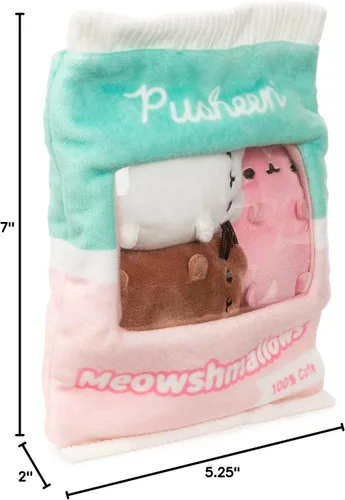 Miniatura 7 de GUND Pusheen Meowshmallows - Bolsa de golosinas con mini felpa extraíble, animales de peluche para edades de 8 años en adelante, rosa/verde, 7.5