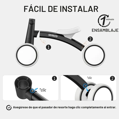 Miniatura 2 de SEREED - Bicicleta de equilibrio para bebés de 1 año, niños y niñas de 12 a 24 meses, primera bicicleta para niños de 4 ruedas, regalos de primer