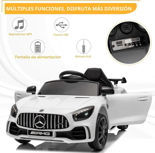 Miniatura 3 de Winado 12V Auto eléctrico para niños, con licencia de Mercedes Benz AMG GTR, con batería, control remoto para padres, asiento más ancho, luces LED