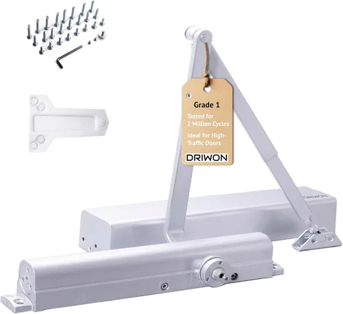 Cierrapuertas comercial de alta resistencia grado 1 – DRIWON DN-8220, cierre automático hidráulico automático para alto tráfico, ajustable de 1 a 6,