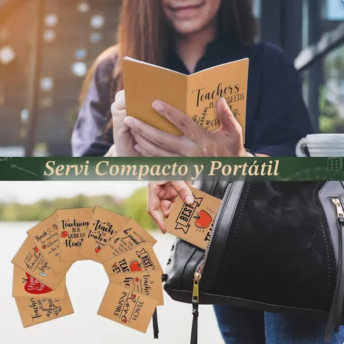 Miniatura 6 de Kosiz 60 piezas de regalos de agradecimiento para profesores de graduación a granel, cuadernos de papel kraft inspiradores de bambú, mini diario