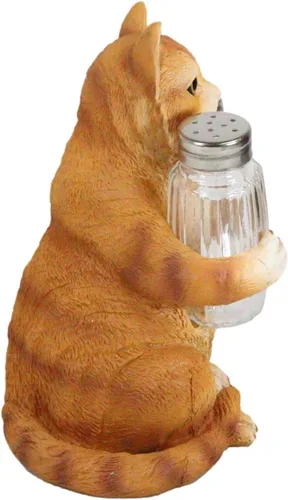 Miniatura 6 de Ebros Gift Gatito felino peludo de cristal para salero y pimentero, figura de 8.25 pulgadas de alto, loco para gatos, gatito, decoración de mascotas