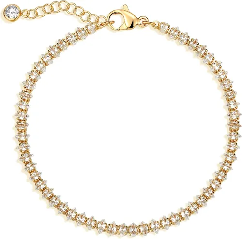 MEVECCO - Brazalete para mujer, chapado en oro de 14 quilates, cadena delicada, joyería simple, bonita, hecha a mano y minimalista para ella