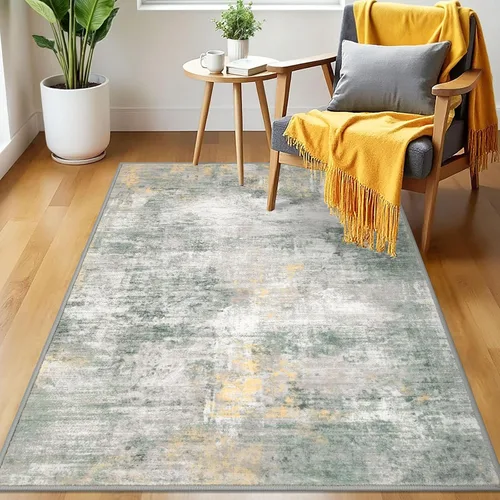 Miniatura 227 de IOHOUZE Alfombra abstracta lavable de 3 x 12 pies para pasillos, antideslizante para cocina, camino de entrada de lana sintética para interiores