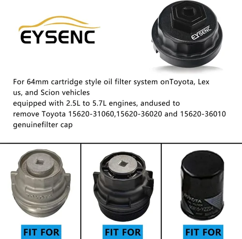 Miniatura 5 de Llave de filtro de aceite para Toyota Lexus, herramienta de extracción de tapa de filtro de aceite de servicio pesado compatible con Scion RAV4