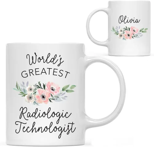 Miniatura 66 de Andaz Press Taza de café personalizada de 11 onzas, taza ejecutiva de relaciones públicas más grande del mundo, flor de anémona rosa, 1 paquete